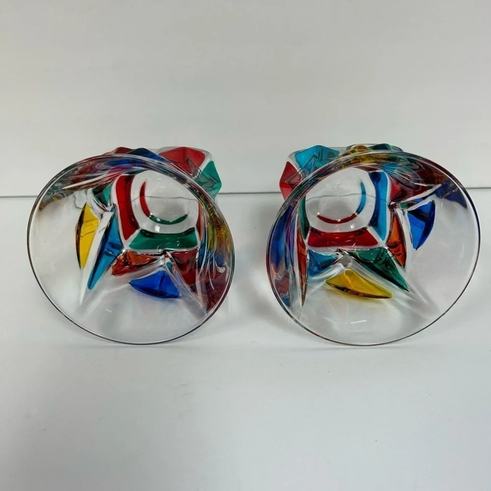 Italian Crystal Empress Short Drinking Glasses, Set of 2, Made in Italy / MURANO